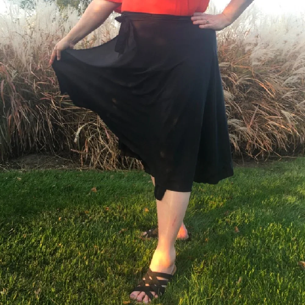 Handwoven 100% Silk Wrap Skirt, fits up to 62" waist, Women's 14-32, XL-5X - Picture 2 of 7